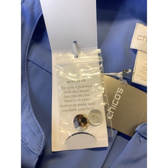 Chicos Womens Top Blouse Size 3 Large Sleeveless Blue V-Neck Casual NWT New - Picture 7 of 9